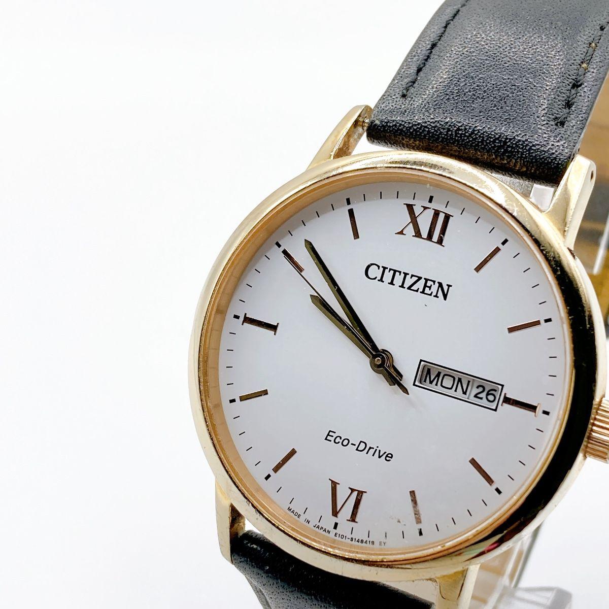 Used 349 CITIZEN Eco Drive Men s Watch Solar Operation Day Date