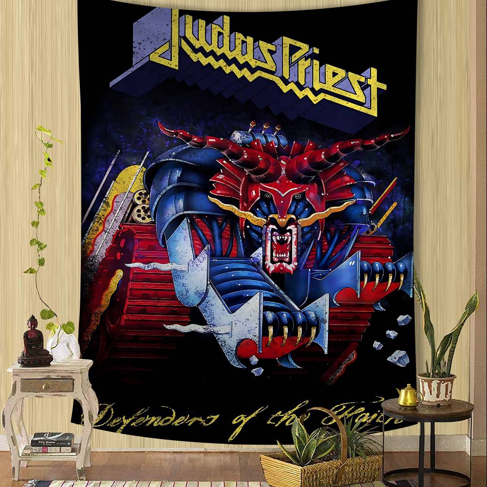 Band JJudas PPriest Anime Tapestry Hippie Flower Wall Carpets Dorm Decor Wall Hanging Home Decor 74x94cm(29x37in)