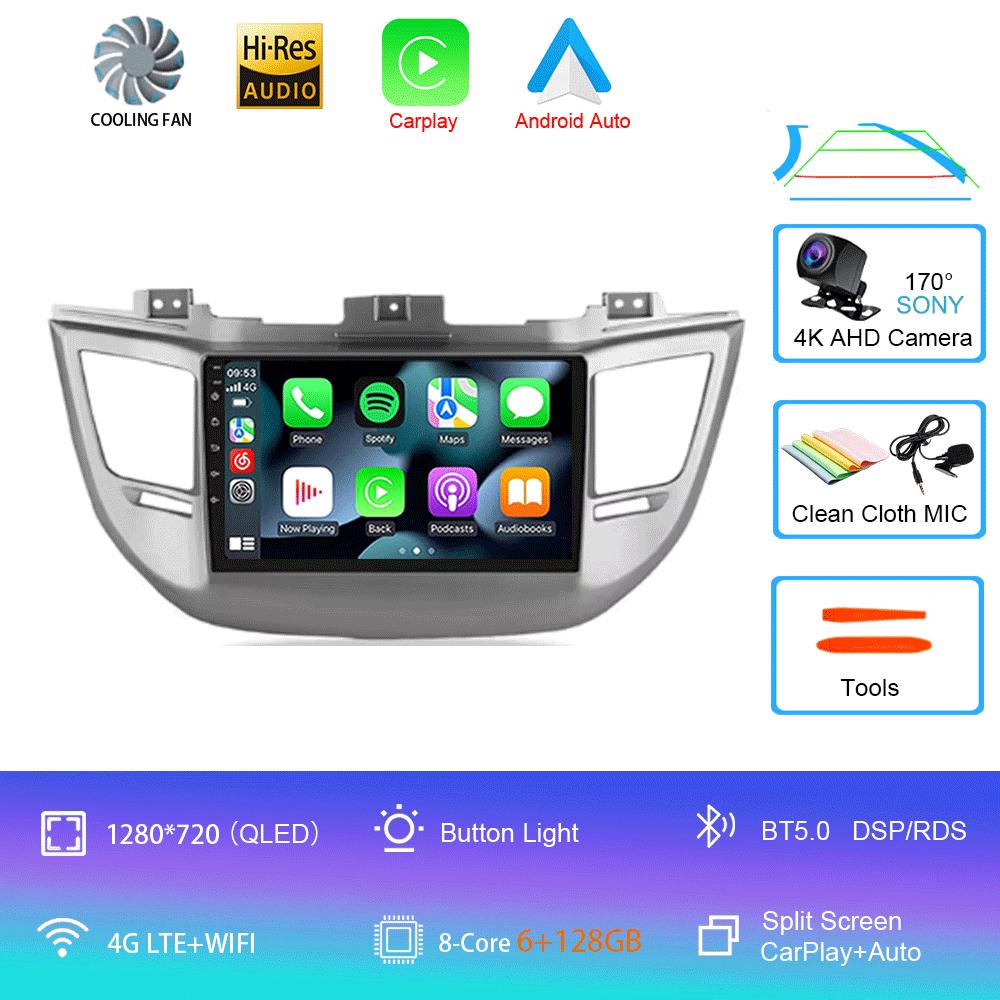 For Hyundai Tucson 2015-2017 Android 14 2din Car Radio Multimedia Video Player GPS Navigation 4G WIFI Carplay 8Core DSP EQ