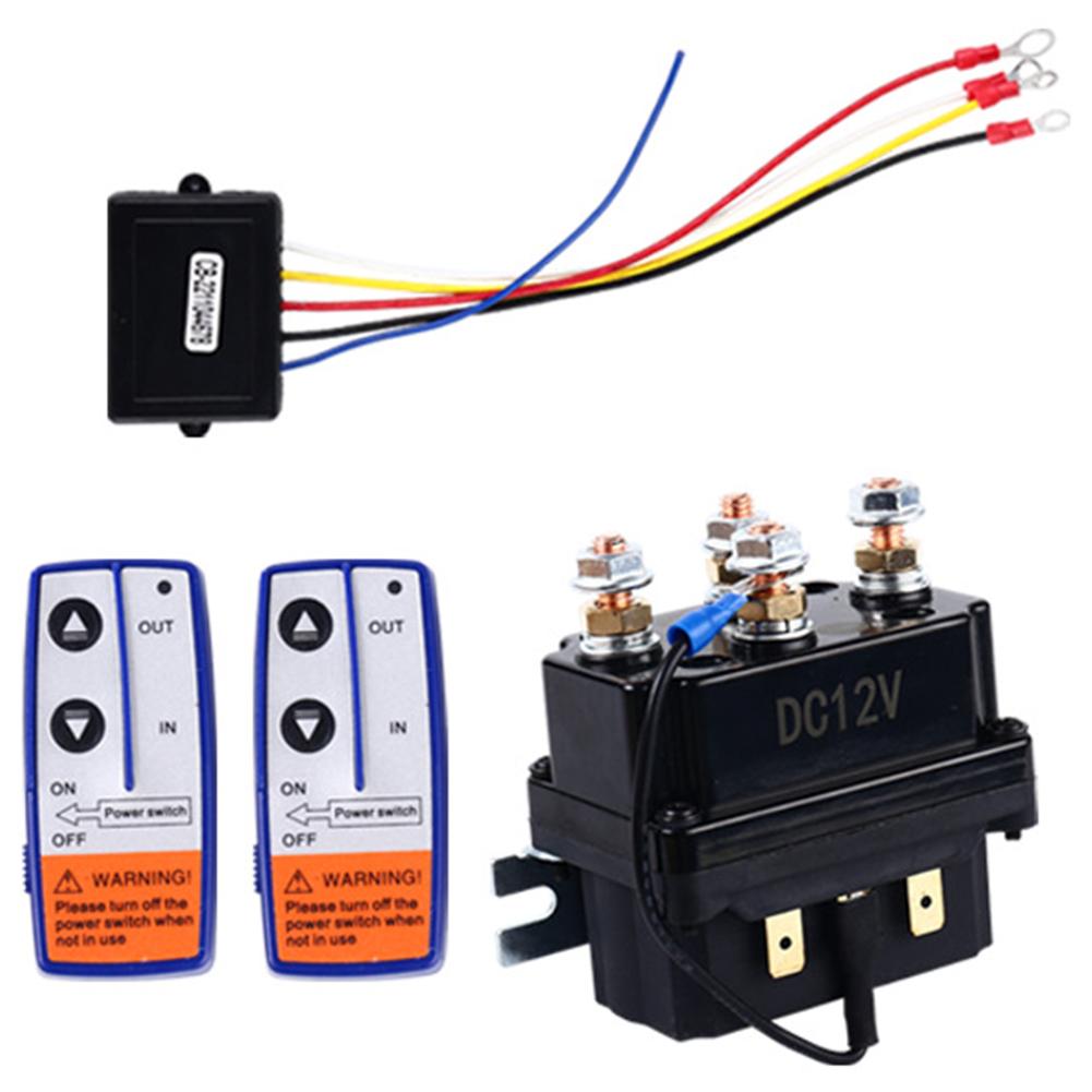 12V 250A Winch Control Relay Solenoid Contactor Winch Control Solenoid Relay Twin Wireless Remote Recovery for Jeep ATV SUV