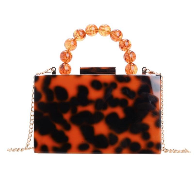 Acrylic Bag Beads Portable Shoulder Messenger Chain Box Bag Dinner Bag Direct Sale
