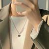 Punk Europe Stylish Stylish Trend Basic Minimalist Personality Heart Pendant Clavicle Pendant Necklace Girls Gathering Party Event Present Women