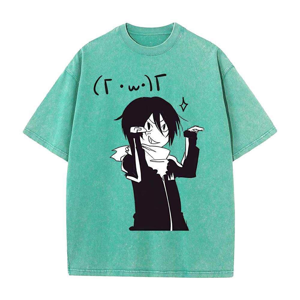 Yato Noragami Funny Clothing Men Women Short Sleeve Manga T-shirts Vintage Washed T Shirt Casual Cotton Tee Harajuku Male Tshirt