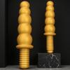 Extra Large Gold Silicone Threaded Vibrator Anal Plug Anal Diverter Dildo Sex Toy Realistic Penis Big Dick