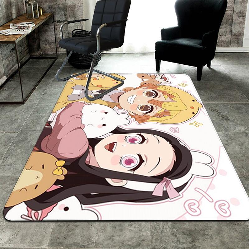 Cute Demon Slayer Rug Floor Mat for Living Room or Bedroom Soft and Comfortable Carpet a Gift for Birthday and Holiday.MFF0918369