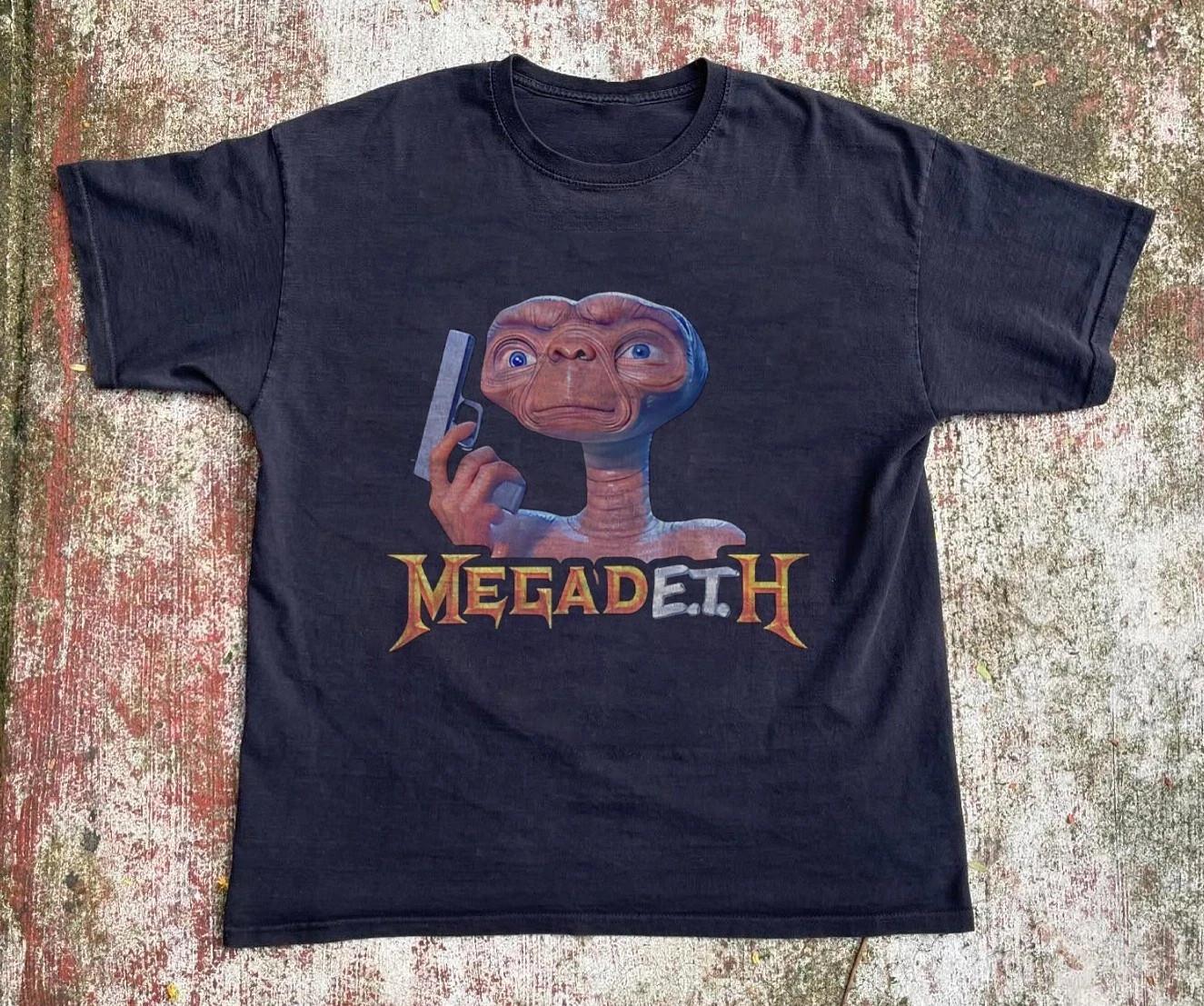 Rare Megadeth Alien T-shirt Unisex Black Cotton T-shirt Size S-5XL S