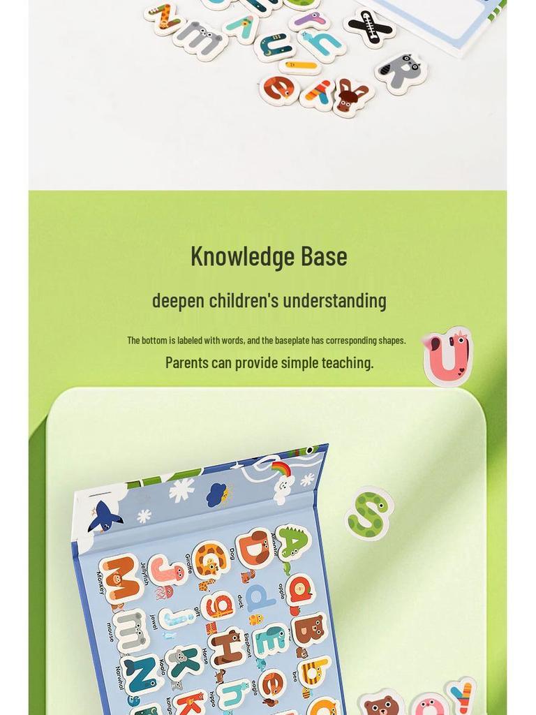 English Alphabet Puzzle Cards: Educational Toy for Kids - Spelling, Magnets & Cognition