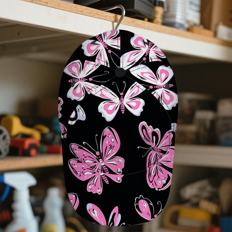 

Butterfly Pattern on Black Print Classic Baseball Cap Adjustable Duckbill Lightweight Ideal for Casual Wear and Running Fitted