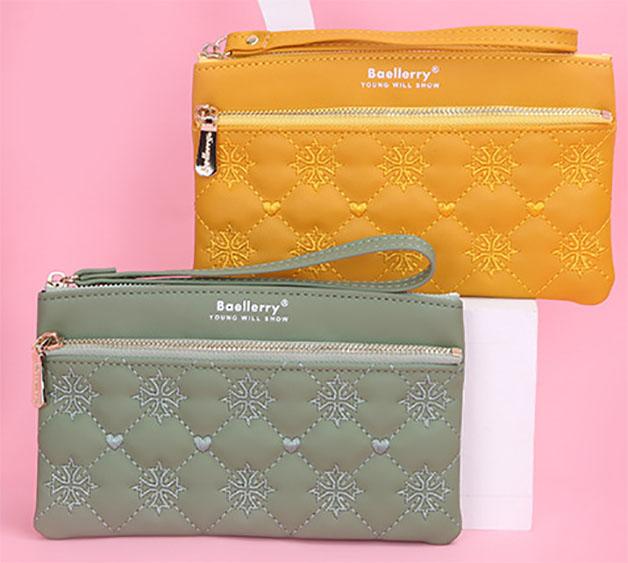 Moda feminina carteira longa couro do plutônio bolsa de embreagem zíper saco de telefone celular com cordão senhoras doce multi-cartão moeda bolsa