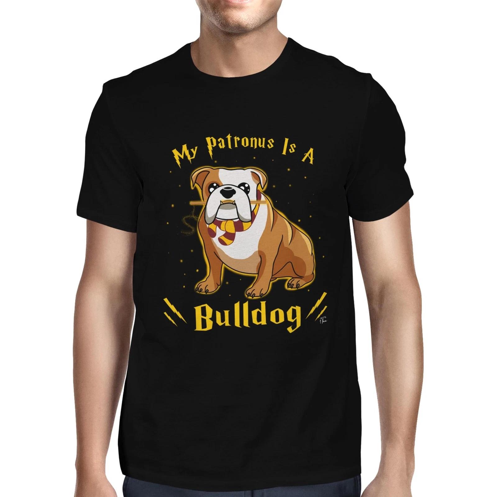 1Tee Mens My Patronus Is A Bulldog Dog T-Shirt L