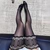 3D Aurora Oil Shiny Silky Transparent Thigh High Stockings Wide Lace Top Silicone Stay Up Patry Medis Hot Pole Dance Clubwear