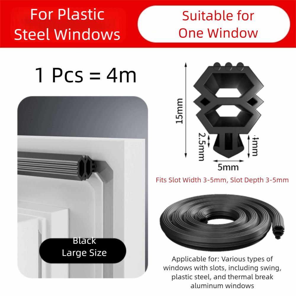 New TPE Door Seal Strip Bilateral Cold Proof Windproof Strip Flexible Card Slot Design Dustproof Strip Insulation Application