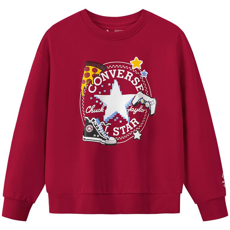 Детская флисовая толстовка Converse унисекс с игривым принтом XL