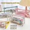 Transparent Multi-functional Pencil & Cosmetic Bag - Large Capacity, Waterproof, Student and Travel-Friendly