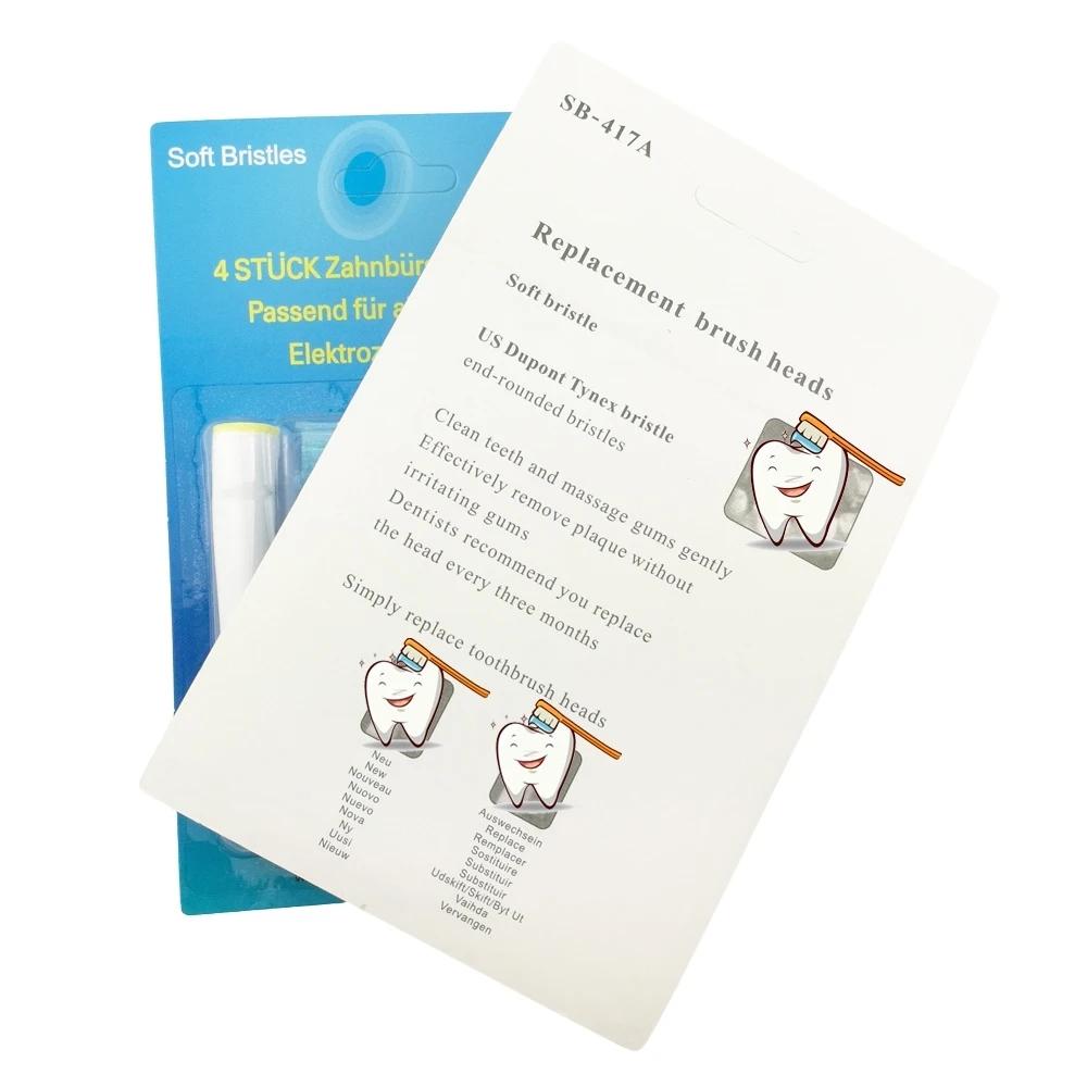 8pcs For Dual Clean Electric Toothbrush Head Replacements Soft Heads 1000 8000 9000 417A Clean Bristle Nozzles