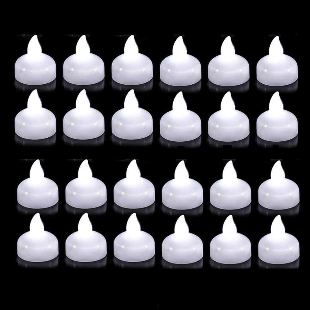 24/36pc Flameless Floating Candles Waterproof LED Tea Lights Battery Operated Flickering Candle for Wedding Birthday Party Decor