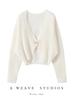 Fashionable Summer V-Neck Knit Cropped Cardigan with Sun Protection