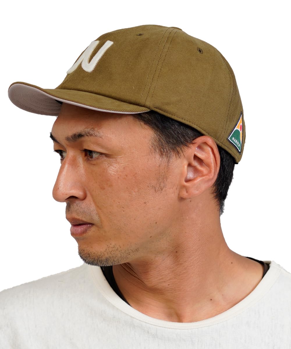 

[Nakota] CORDUROY BALL HIKE CAP Short Brim Lightweight Free Size (L) Khaki/N Logo