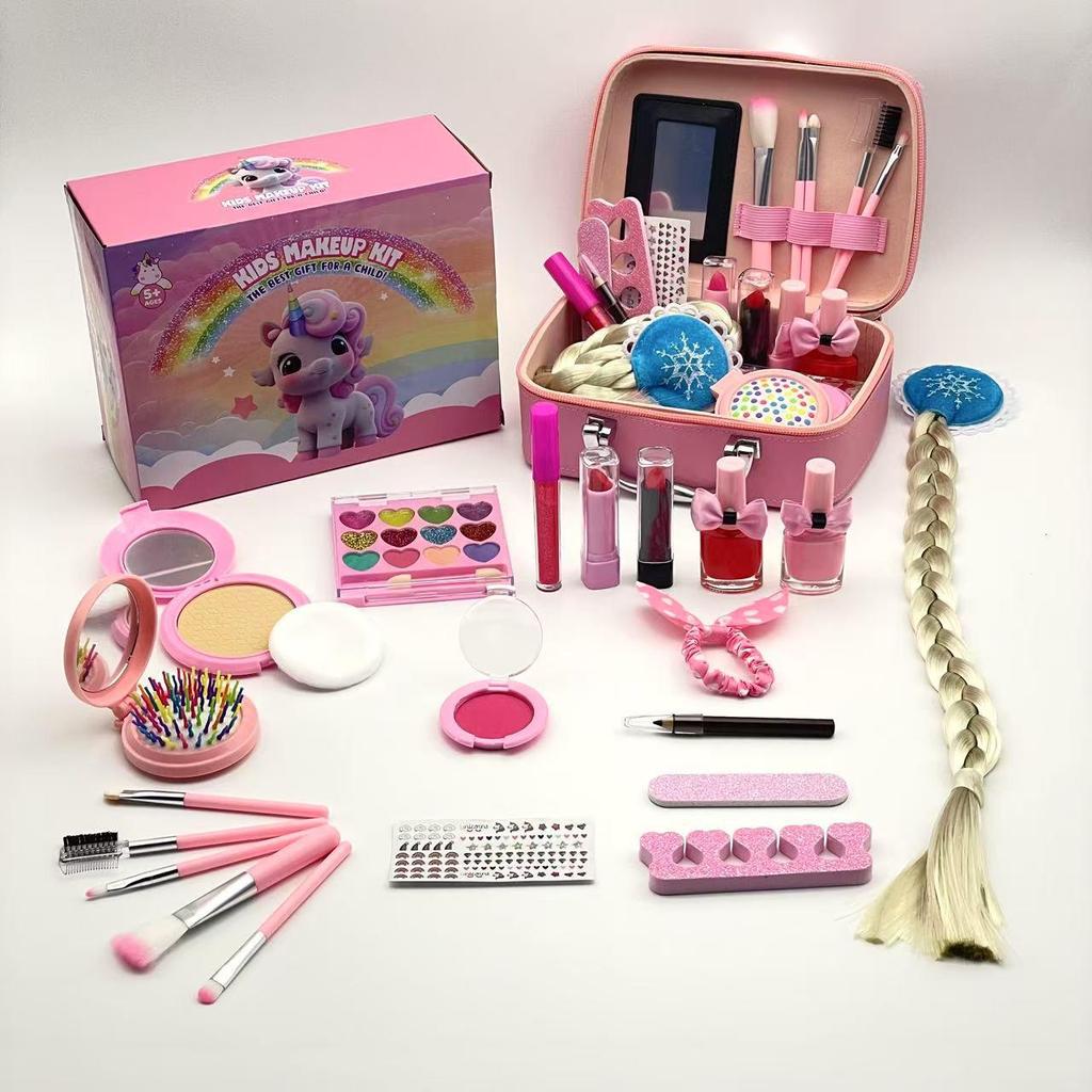 סט איפור 'קוקו חד קרן' לאחסון לבנות - משחק דמיון קוסמטיקה