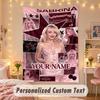 Custom Personalized Tapestry,Sabrina Carpenter Print Custom Name Text Wall Art Hanging for Bedroom