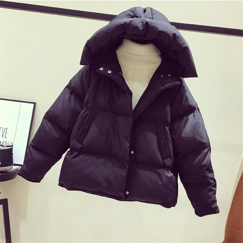 Nuova Giacca Invernale con Cappuccio Donna Cappotto in Cotone Parka Corto Casual Soprabito Giacca Imbottita Calda Parka Femminile Giacca con Zip Capospalla