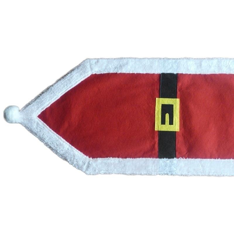 New Christmas Holiday Santa Claus Tablecloth Embroidered Table Runner (Size: 70" X 13", Color: Red)