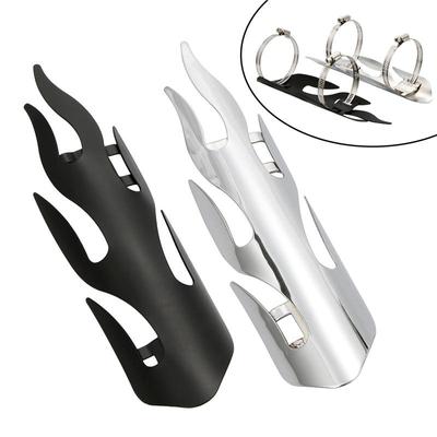 Flame Style Motorcycle Exhaust Pipe Heat Shield Decor Muffler Anti-scalding Guard Universal Fit for Harley Custom Chopper Cruiser