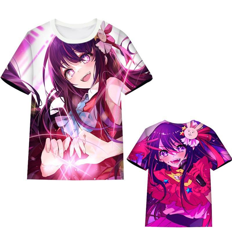 Anime Manga 'Oshi no Ko' 3D Printed T-Shirt for Girls, Fashionable Loose Short Sleeve Harajuku Style Top