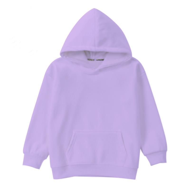 Kids' Hooded Sweatshirt - Unisex, Pure Cotton, 320g, Fleece Lining, Solid Color, Loose Fit for Boys & Girls.