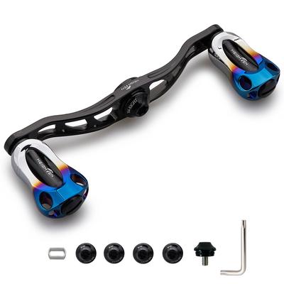 HEIGHTEN Reel Handle with 22mm Knob for Abu Universal Baitcasting Reels Aurora Series 88/90/105/115mm Shimano, Daiwa, (105mm - Black) (219)