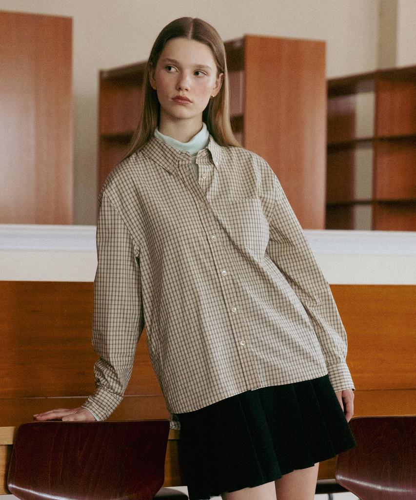 TTUDEMENT [2Colors] Grid Check Shirt