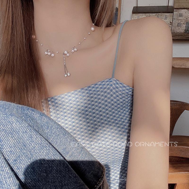 iF ME Koreanische elegante Halskette Angelschnur Kette Mode Halskette für Frauen Schmuck Zubehör