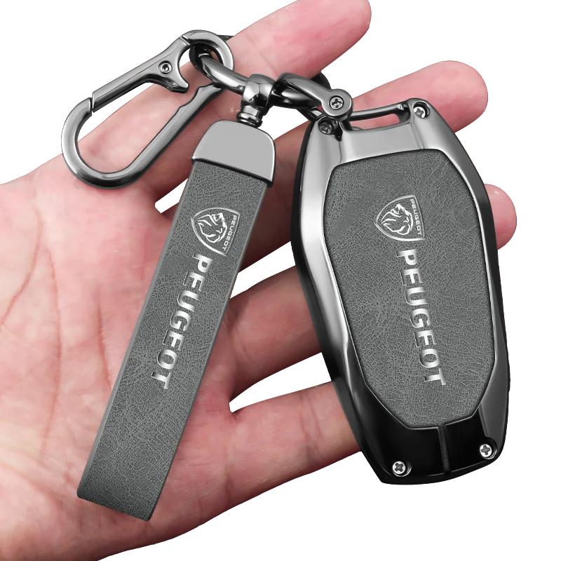 Car Sticker 2025 Hot Zinc Alloy Car Smart Remote Key Case Key Bag Shell Holder For Peugeot 2008 3008 4008 5008 308 408 508 Key P
