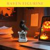 Halloween Krähenstatue Krähe auf Grabstein Halloween Dekorationen Dekorative Vogelskulptur Figuren Tischdekorationen für den Eingangsbereich