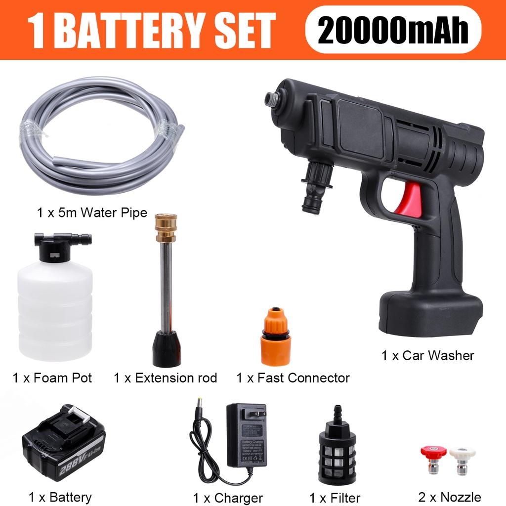 650W Cordless High Pressure Washer Spray Water Gun Pressure Water Nozzle Car Wash Cleaning Machine 37 x 10 x 25cm