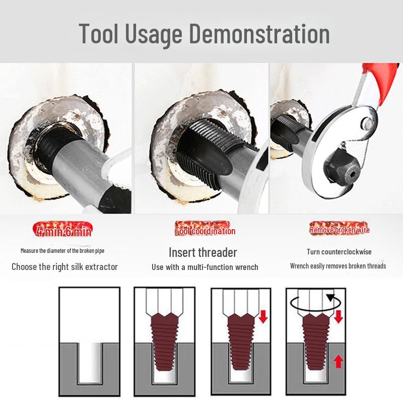 Dual Head Faucet and Screw Extractor for Broken Wire Removal