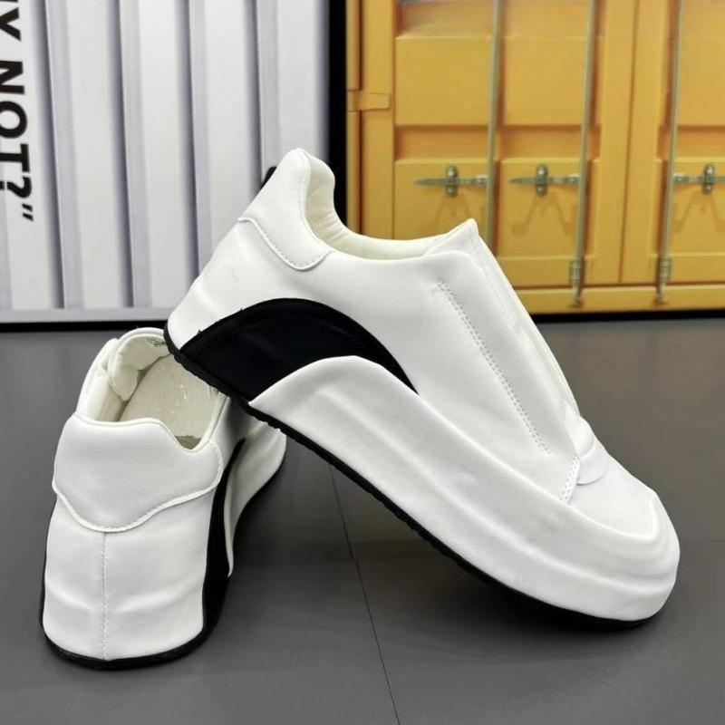 Platform Shoes Men's Sneakers Trend Flat Leather Male Casual Shoes Soft Sole Running Shoes Designer Increased Internal Footwear