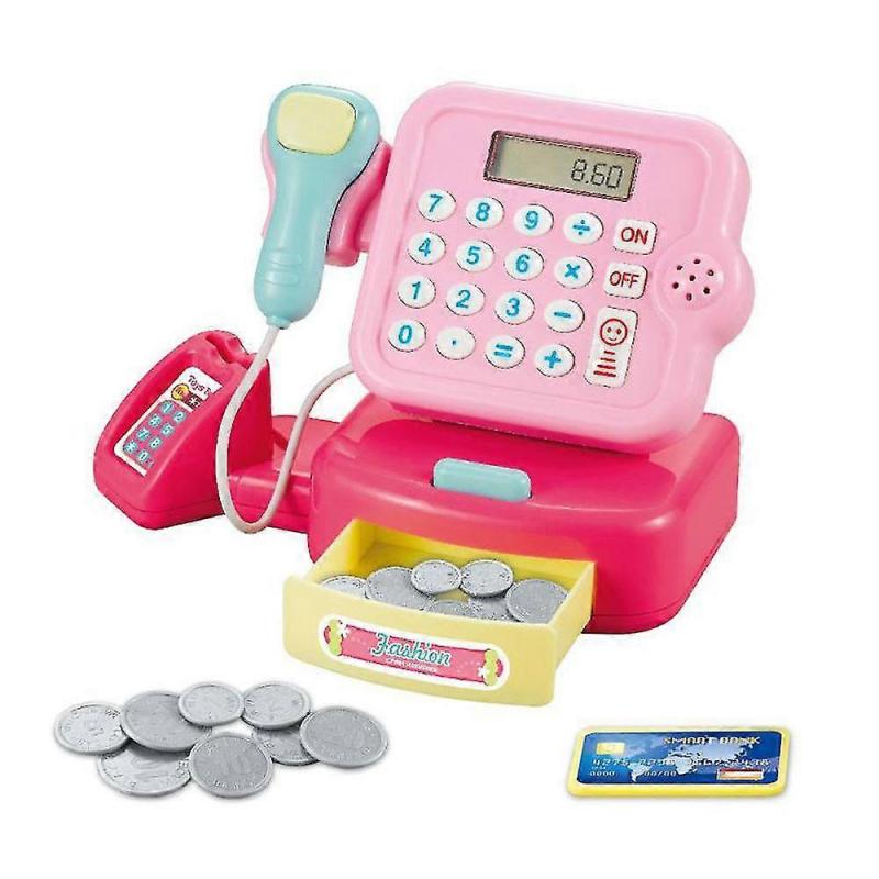 Simulation Supermarket Cash Register Toy For Boys And Girls Diy Educational Interaction Lamp Sound Role Play Shopping Game Kids Children