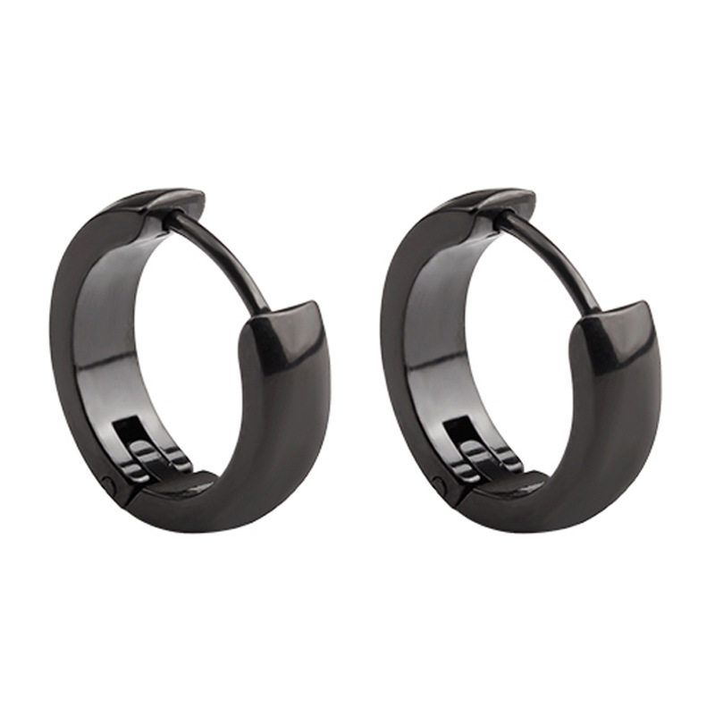 48 PCs European and American Stainless Steel Black Cross Stud Earrings