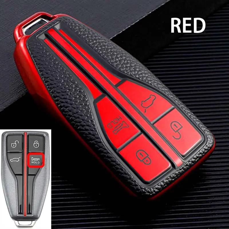 Car Key Case Cover For Hongqi HS5 H5 H9 HS7 H7 L5 HS3 L9 Car Holder Car-Styling Accessories Shell Colorful TPU+Leather 4 Buttons