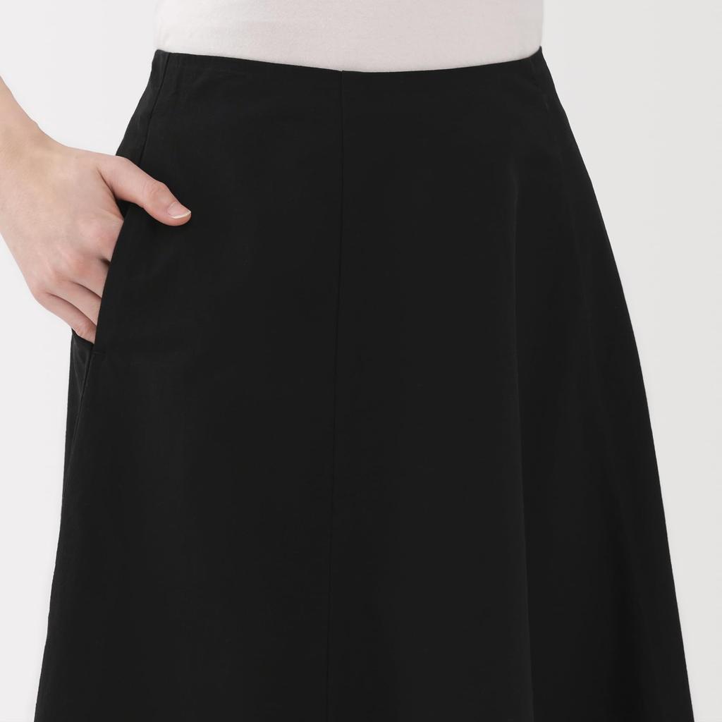 MUJI Women's Cool Flare Skirt, BE1VTA5S, Black, Size S