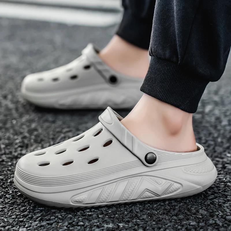 

Мужские тапочки-сабо на толстой подошве, сандалии, домашние тапочки, мужские тапочки для сада, удобные мужские кроссовки, пляжные сандалии 40-41