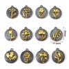 10pcs Vintage Birth Month Flower Charms Antique Gold Color Round Flower Pendants DIY Necklace Women Party Jewelry 20mm x 17.5mm