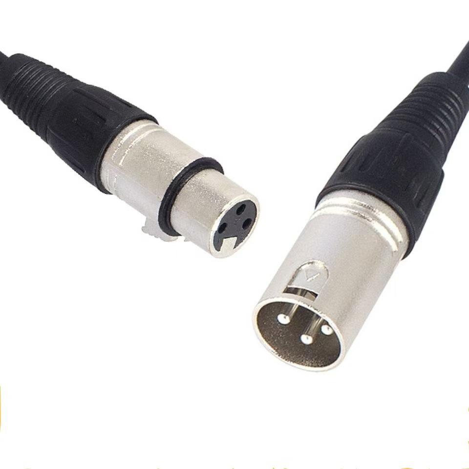 Balanced Black XLR Microphone Cable, Pure Copper, Zinc Alloy, Male To Female