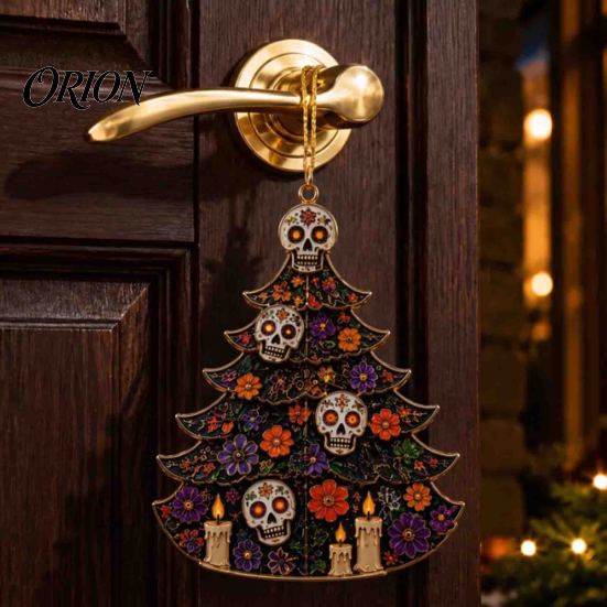 Decorative Charms for Windows Halloween Tree Acrylic Hanging Ornament, Pumpkin Ghost Skull Seasonal Indoor Outdoor Ornament Decor, Spooky Pendant