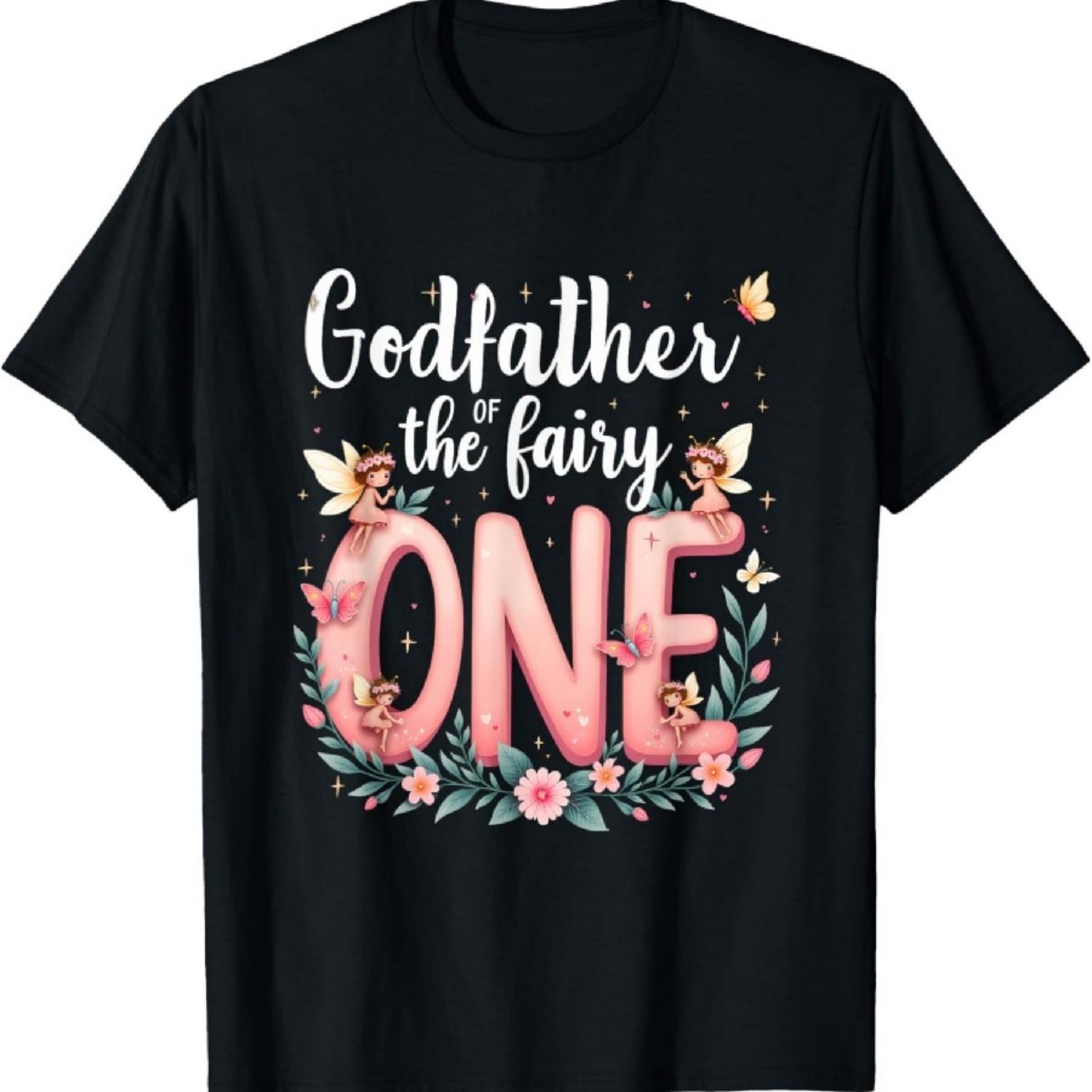 

1st Birthday Magical Floral Daddy Godfather Of The Fairy One T-Shirt1 XXXXXL чорний