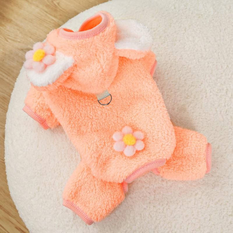 Pet Dog Warm Fleece Four-Legged Jumpsuit Winter Fall - Bear Design Teddy Poodle French Bulldog Corgi