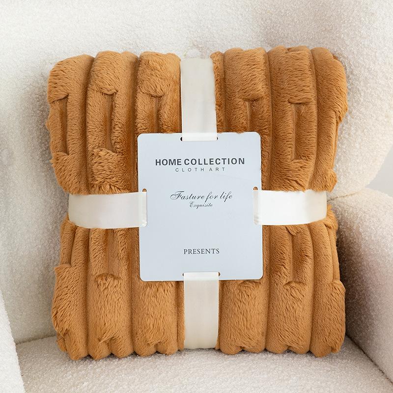 Soft and Comfortable Thickened Imitation Rabbit Down Bamboo Knot Blanket Leisure Office Nap Flannel Blanket