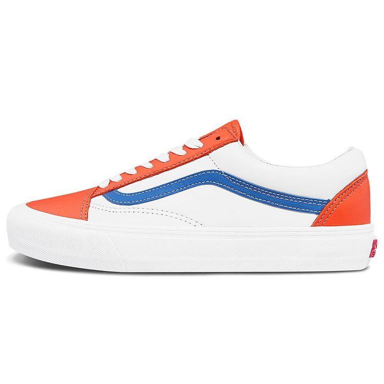 Vans Old Skool Vlt Lx Low Top Skate Shoes Unisex Sneakers White Orange VN0A4BVF22E