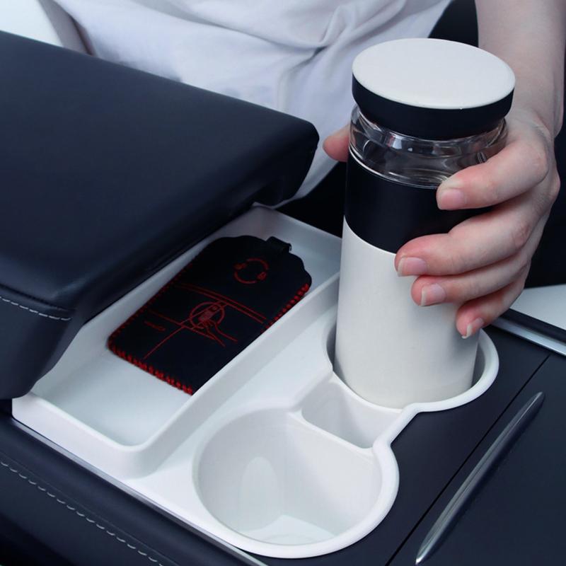 Water Cup Holder For Tesla Model Y /model 3 Central Control Cup Holder Drink Holder Storage Tray Car Interior Accessories